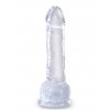 Dildo s varlaty a přísavkou King Cock Clear 7"  20,3 cm