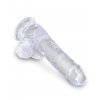 Dildo s varlaty a přísavkou King Cock Clear 6"  17,8 cm