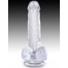 Dildo s varlaty a přísavkou King Cock Clear 6"  17,8 cm