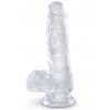 Dildo s varlaty a přísavkou King Cock Clear 6"  17,8 cm
