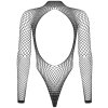 Síťované body s odhalenými zády Obsessive  černé