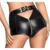NOIR Lesklé kalhotky s lakovaným opaskem a dvoucestným zipem