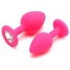 Sada silikonových análních kolíků se šperkem Berlin  růžová (2 ks)