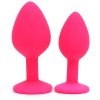 Sada silikonových análních kolíků se šperkem Berlin  růžová (2 ks)