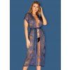 Průsvitné kimono s krajkou Obsessive Flowlace (Velikost S/M)