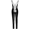NOIR Lesklý catsuit s hlubokým výstřihem a odhalenými zády