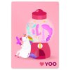 Přání s obálkou YOO – Jednorožec u automatu na hračky