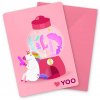 Přání s obálkou YOO – Jednorožec u automatu na hračky