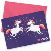 Přání s obálkou YOO – Zamilovaní jednorožci  fialové
