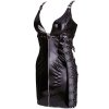 Lakované minišaty se šněrováním a průsvitnými vsadkami Black Level
