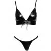 Set lakovaného prádla Black Level  podprsenka se šněrováním a tanga
