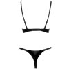 Set lakovaného prádla Black Level  podprsenka se šněrováním a tanga