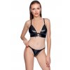 Set lakovaného prádla Black Level  podprsenka se šněrováním a tanga