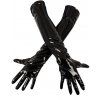 Lakované rukavice s elastickými vsadkami Black Level (Velikost S)