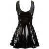 Lakované minišaty se skládanou sukní Black Level