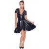Lakované šaty se zipem a asymetrickou skládanou sukní Black Level (Velikost S)
