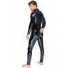 Lakovaný celotělový pánský overal s trojcestným zipem Black Level (Velikost S)
