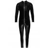 Lakovaný celotělový pánský overal s trojcestným zipem Black Level (Velikost S)