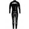 Lakovaný celotělový pánský overal s trojcestným zipem Black Level (Velikost S)