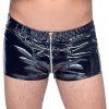Lakované boxerky se zipem Black Level (Velikost S)