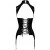 Lakovaný korzet s límečkem, odhalenými ňadry (Velikost S)