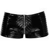 Lakované prošívané boxerky se zipem Black Level
