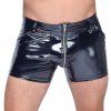 Lakované boxerky se zipem a kapsami Black Level (Velikost S)