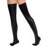 Lakované samodržící punčochy s elastickými vsadkami Black Level