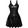 Latexové minišaty se skládanou sukní LATE X