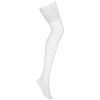 Bílé punčochy s krajkovým lemem Obsessive (Velikost S/M)