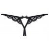Krajková tanga s otevřeným rozkrokem Obsessive (Velikost S/M)