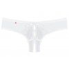Síťovaná tanga s krajkou a otvorem v rozkroku Obsessive Alabastra (Velikost S/M)