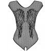 Síťované body se vzorem křídel a otevřeným rozkrokem Obsessive (Velikost S/M/L)