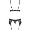 Set černého krajkového prádla Obsessive (Velikost S/M)