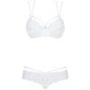 Set bílého krajkového prádla Obsessive (Velikost S/M)