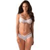Set bílého krajkového prádla Obsessive (Velikost S/M)