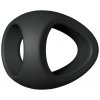 Silikonový postroj na penis a varlata Flux Ring Black