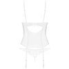Průsvitný bílý top s podvazky a tangy Obsessive Alissium (Velikost XS/S)