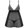Průsvitný babydoll s tangy Obsessive Blomentis