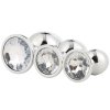 Sada kovových análních kolíků se šperkem Silver Plug Set