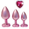 Sada kovových análních kolíků se srdíčkem Pearl Pink Plug Set