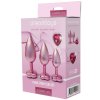 Sada kovových análních kolíků se srdíčkem Pearl Pink Plug Set