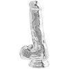 Transparentní realistické dildo s varlaty a přísavkou Get Real 6"