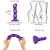 Dildo s přísavkou a pohyblivými kuličkami Strap-On-Me Geisha Balls Purple  (velikost M)