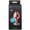 Anální kolík se šperkem Diamond Shine L (Barva modrý)