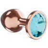 Anální kolík se šperkem Diamond Shine L (Barva modrý)