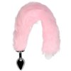 Kovový anální kolík se svítícím liščím ocáskem  růžový