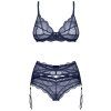 Set průsvitného erotického prádla Obsessive Nightly Blue (Velikost XS/S)