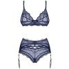 Set průsvitného erotického prádla Obsessive Nightly Blue (Velikost XS/S)