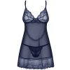 Průsvitná erotická košilka a tanga Obsessive Nightly Blue